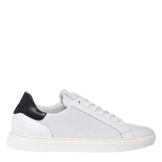 White perforated leather sneaker