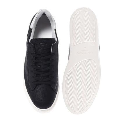 Black grained leather sneaker