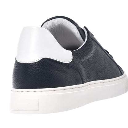 Blue grained leather sneaker