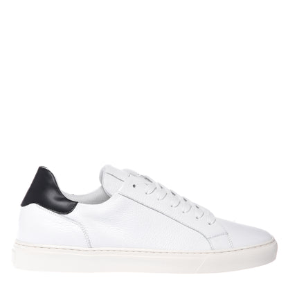 White grained leather sneaker