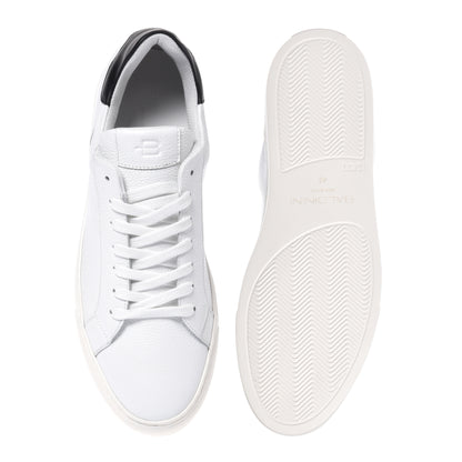 White grained leather sneaker