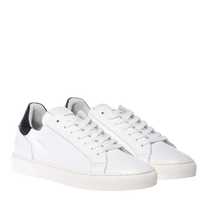 White grained leather sneaker