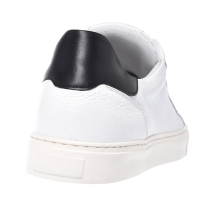 White grained leather sneaker
