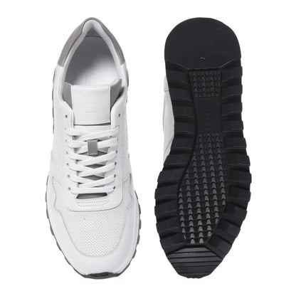 White braided print leather sneaker