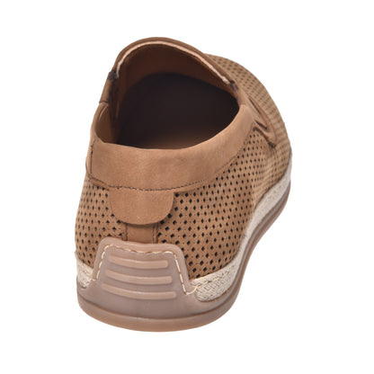 Perforated nubuck leather slipper