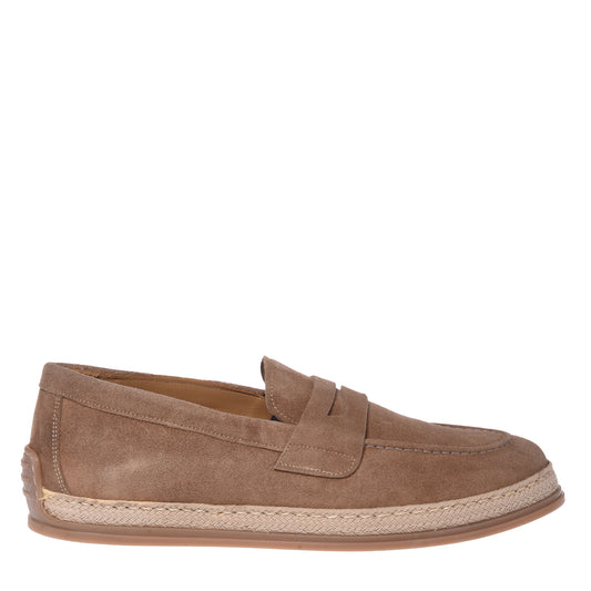 Beige suede slippers