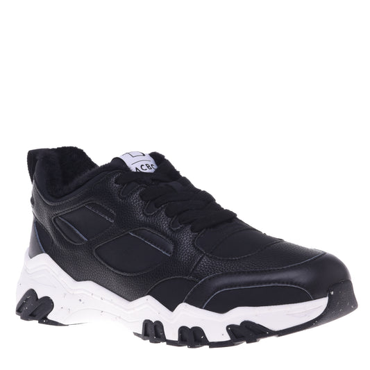 Baskets noires en simili cuir