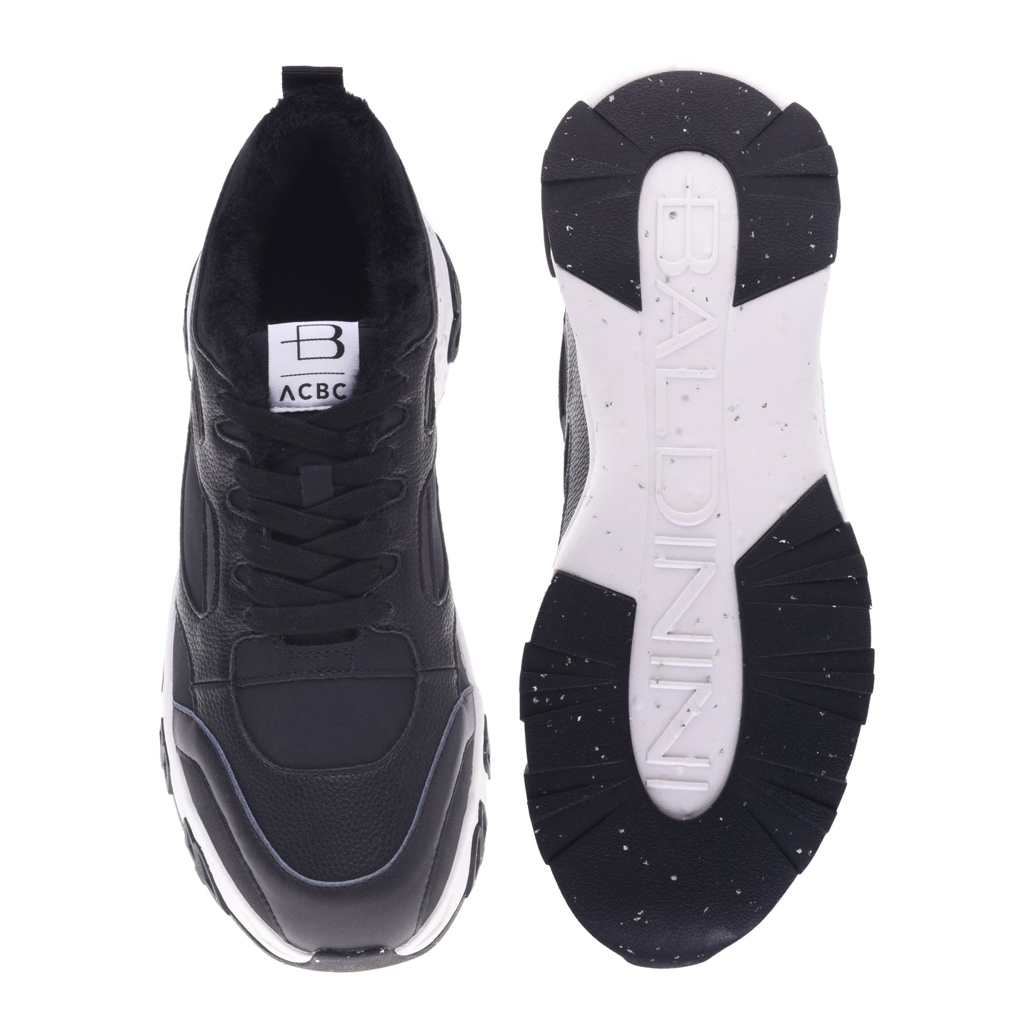 Baskets noires en simili cuir