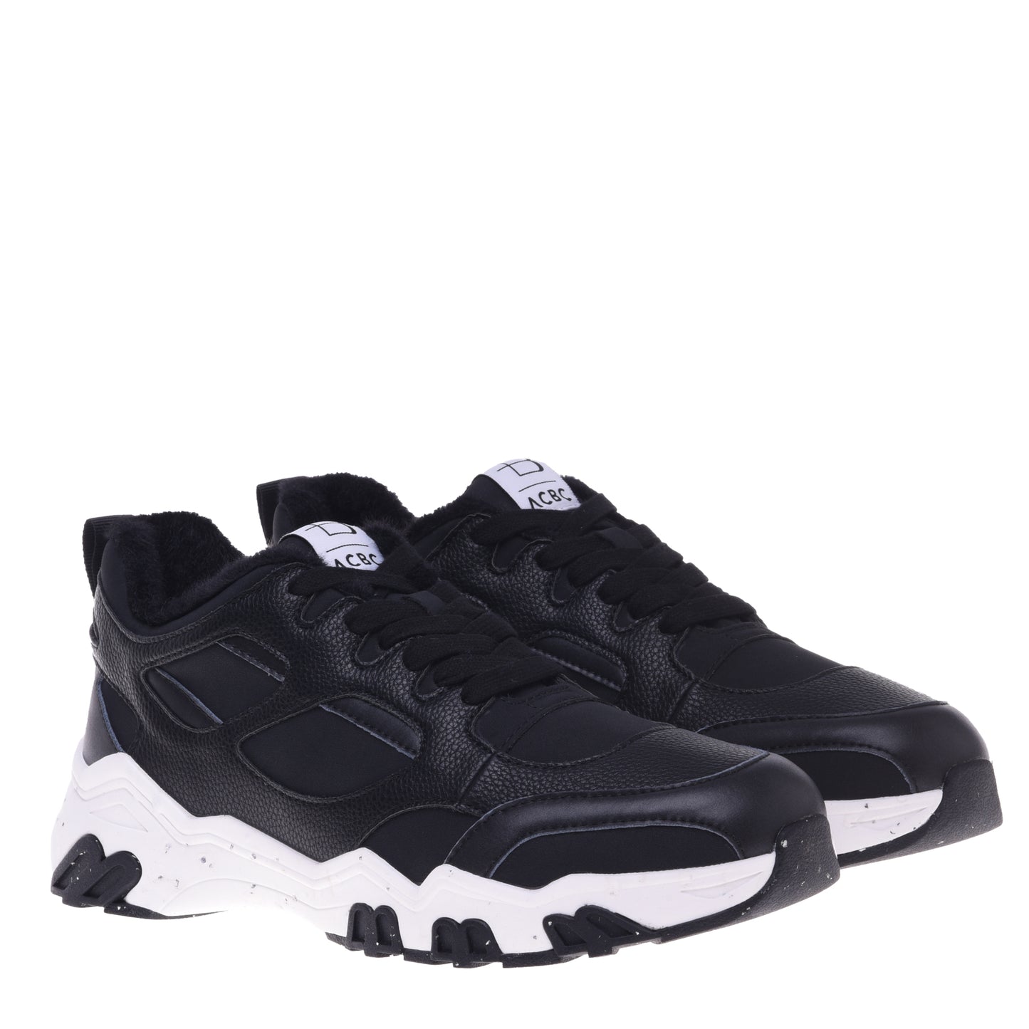 Baskets noires en simili cuir