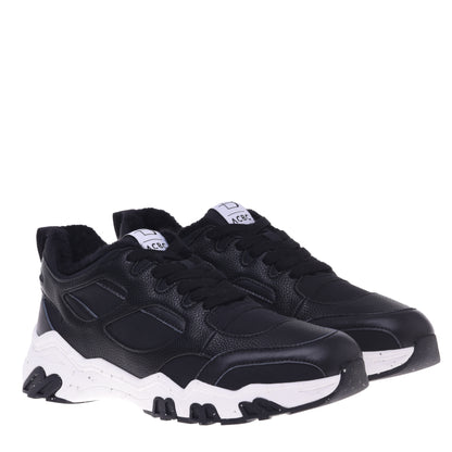 Baskets noires en simili cuir
