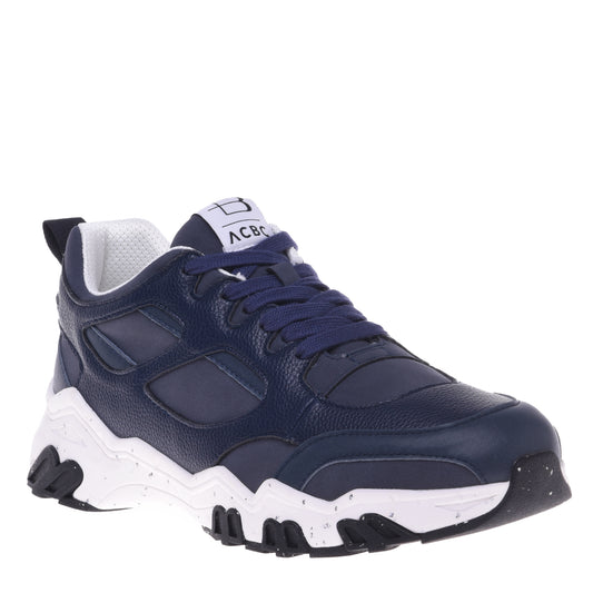 Baskets bleues en simili cuir
