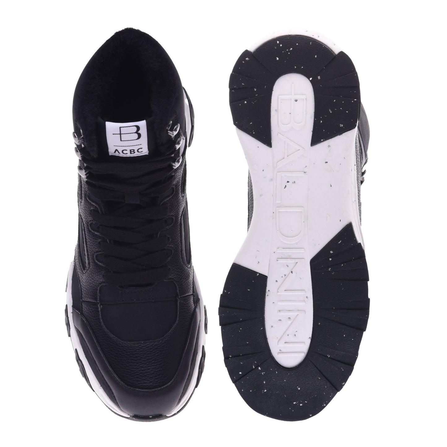 Baskets noires en simili cuir