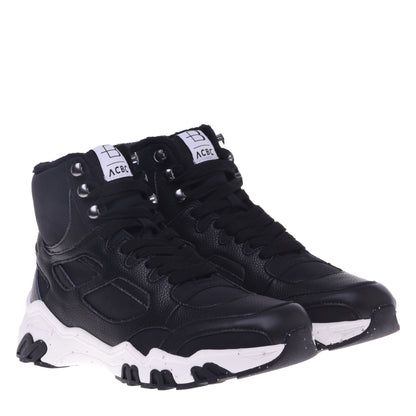 Baskets noires en simili cuir