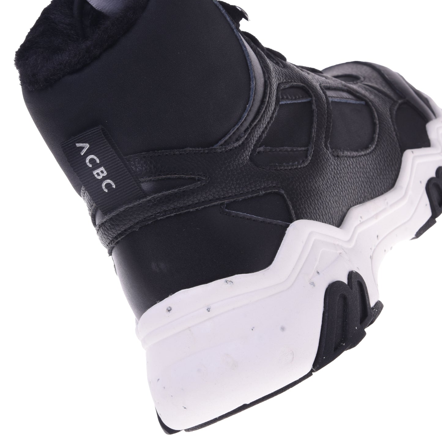 Baskets noires en simili cuir