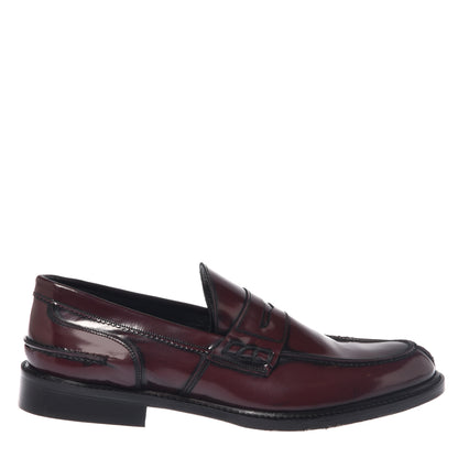 Burgundy leather loafers