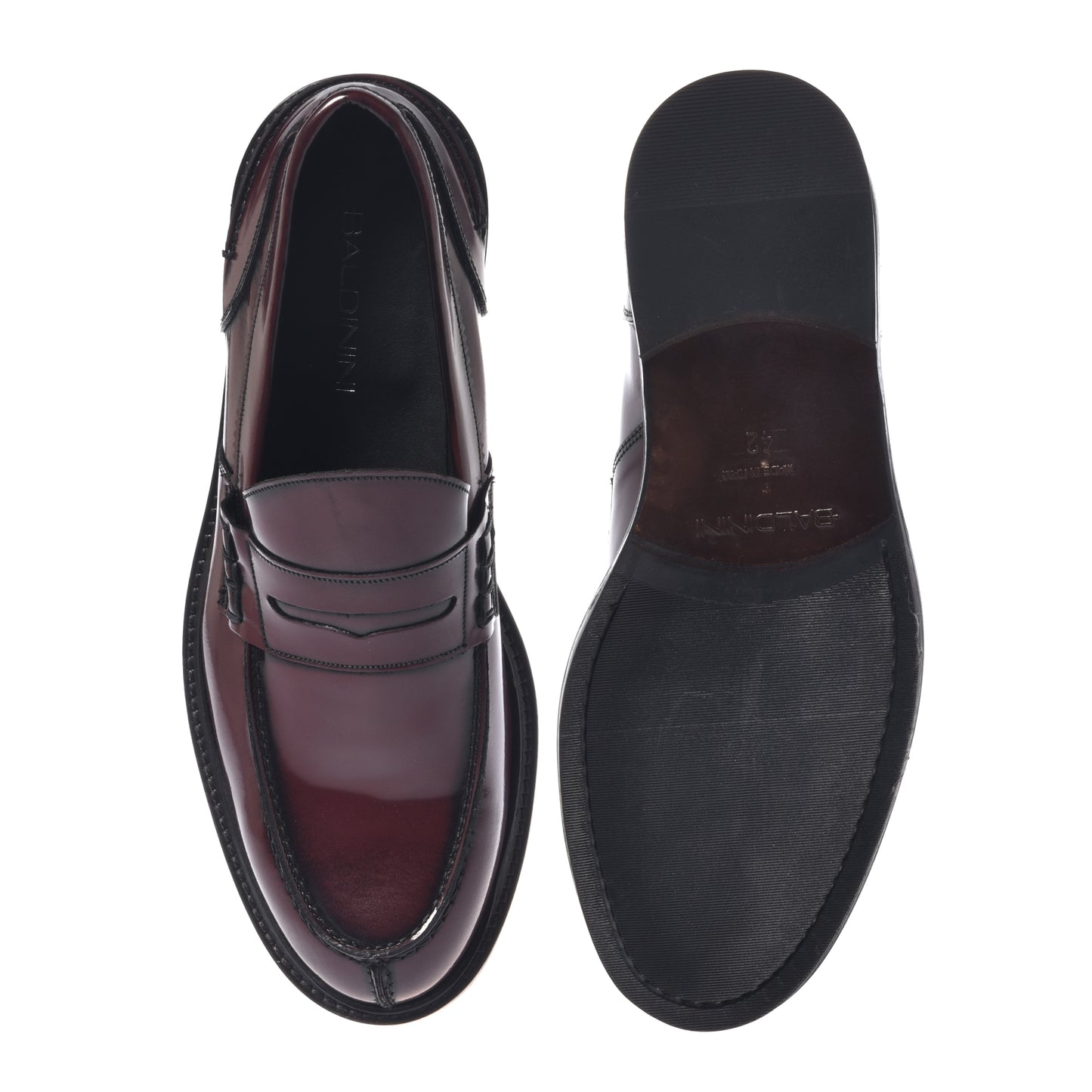 Burgundy leather loafers