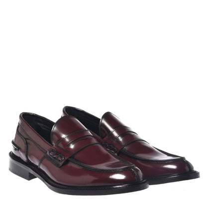 Burgundy leather loafers