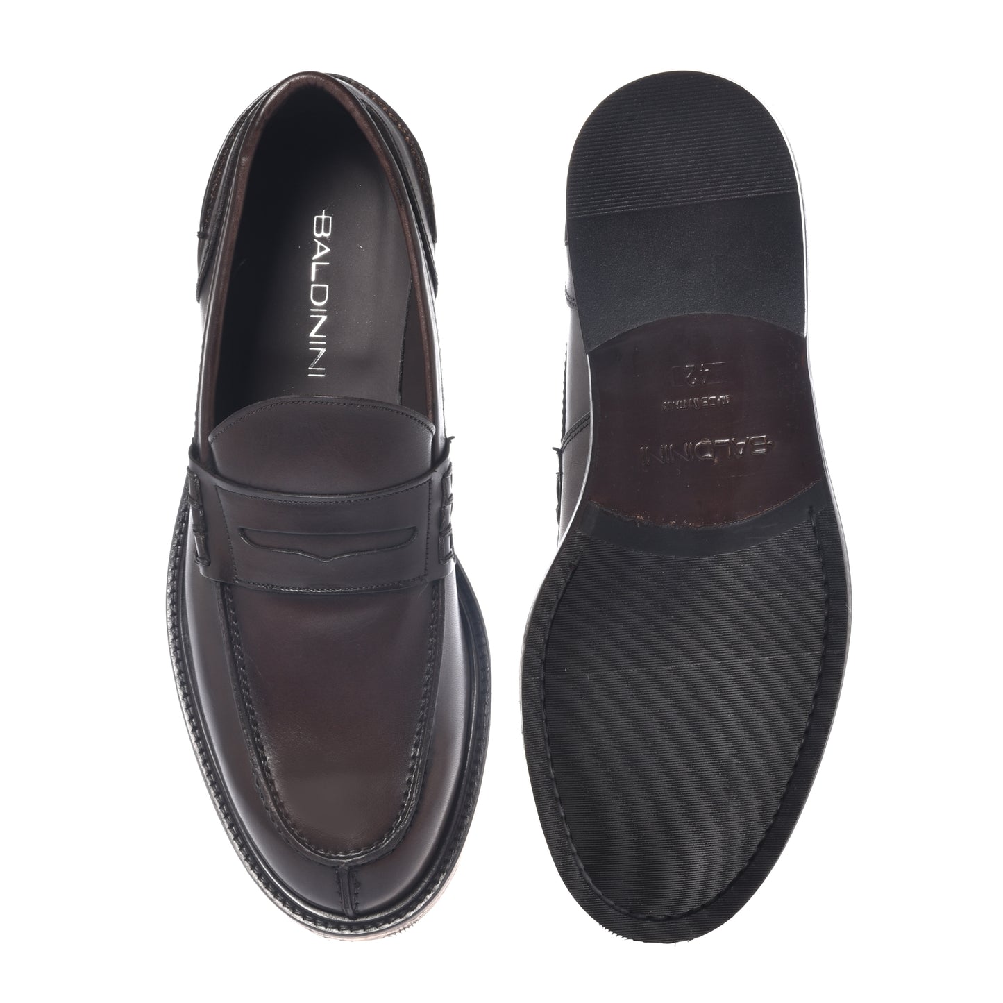 Mocassins cuir marron foncé﻿