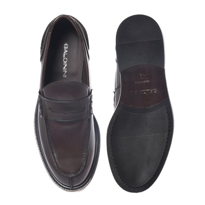 Mocassins cuir marron foncé﻿