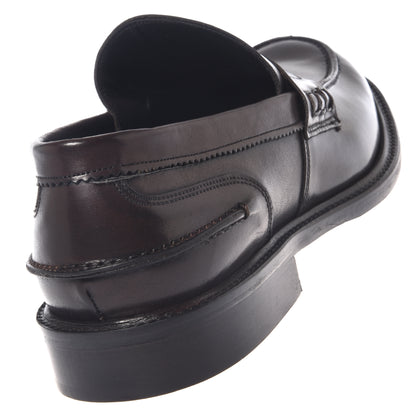 Mocassins cuir marron foncé﻿