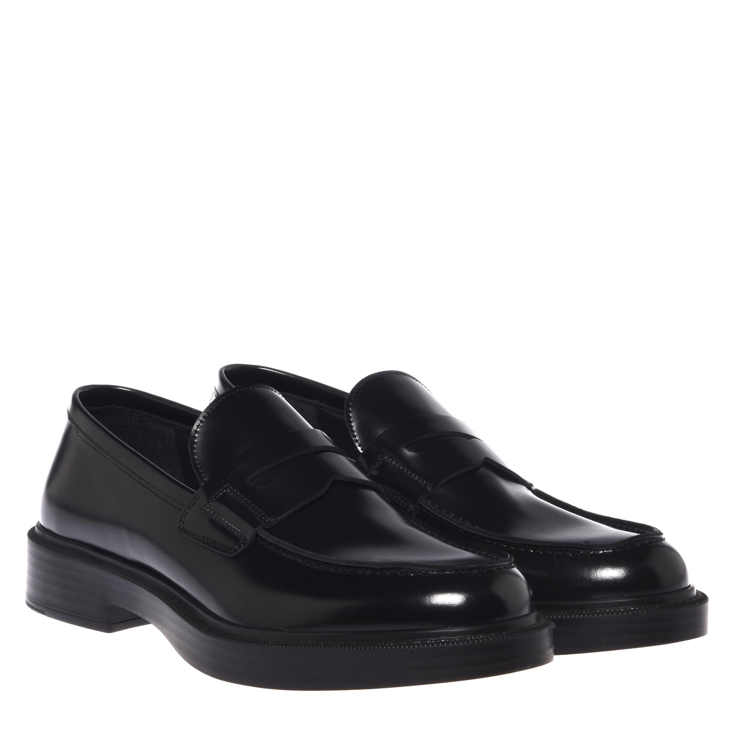 Black sanded leather loafers