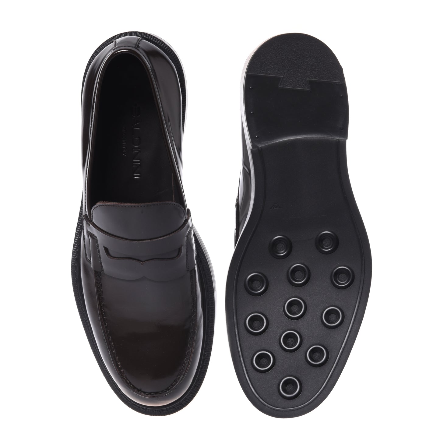 Dark brown sanded leather loafers