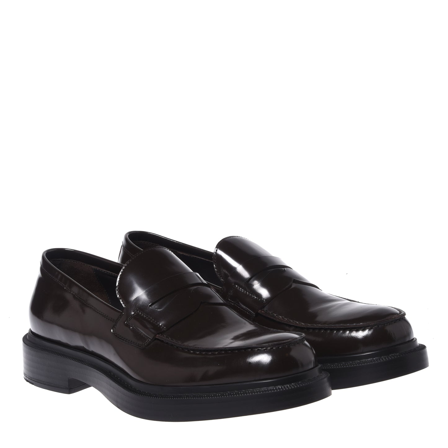 Dark brown sanded leather loafers