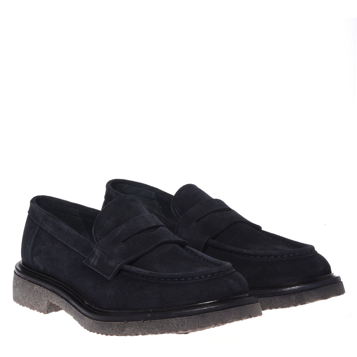 Mocassini in camoscio blu