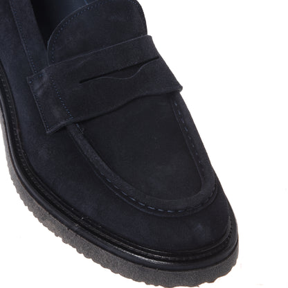 Mocassini in camoscio blu