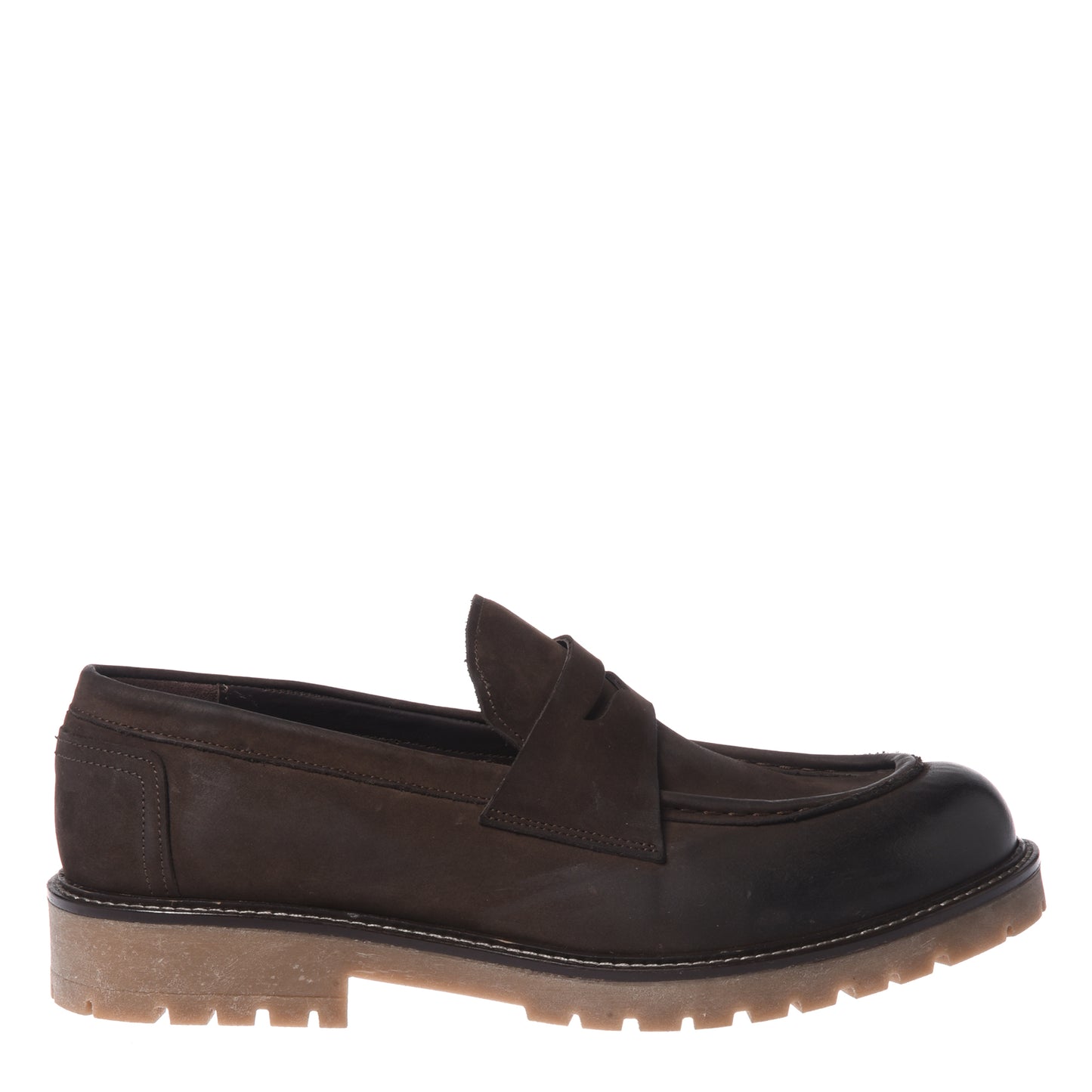 Dark brown nubuck loafers