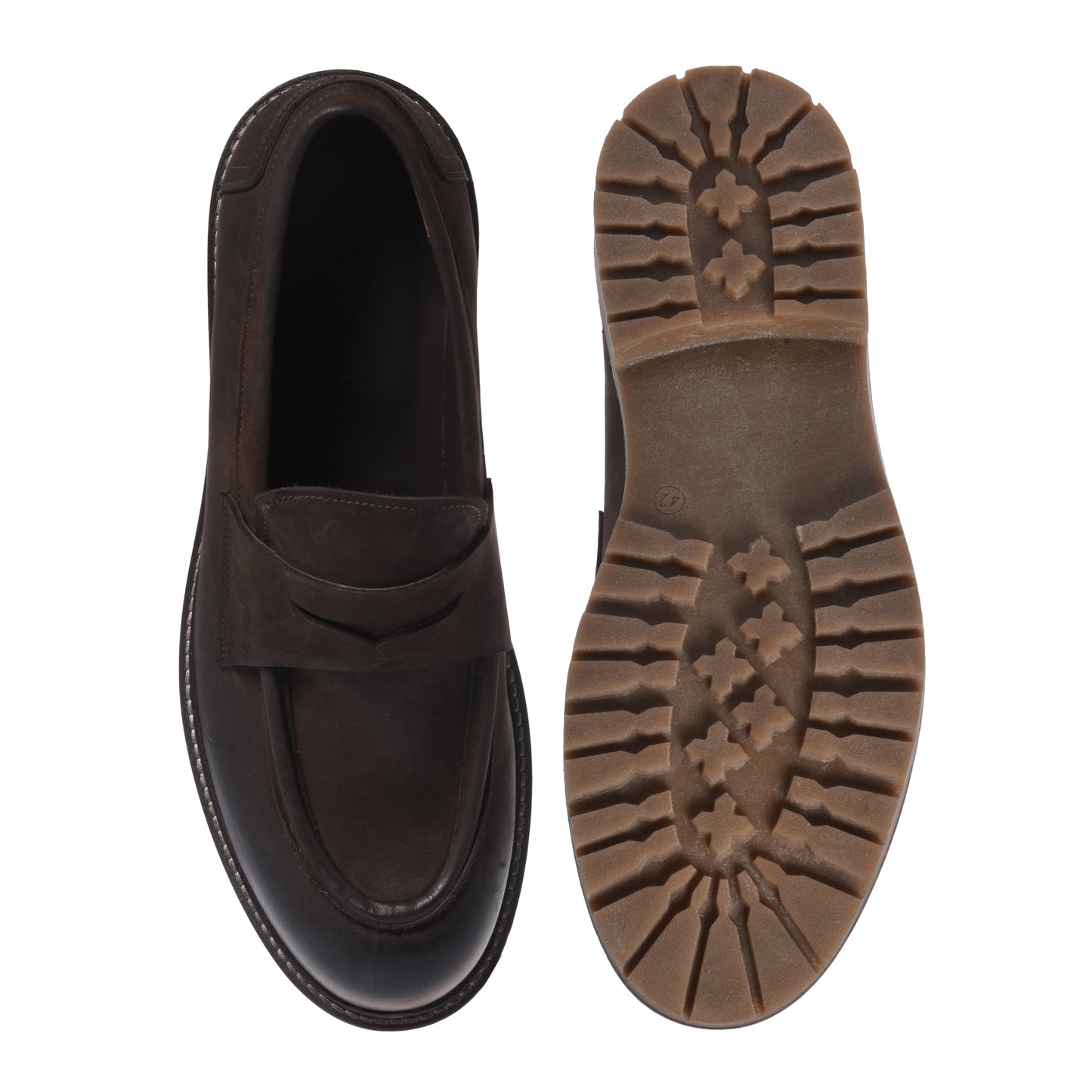 Dark brown nubuck loafers