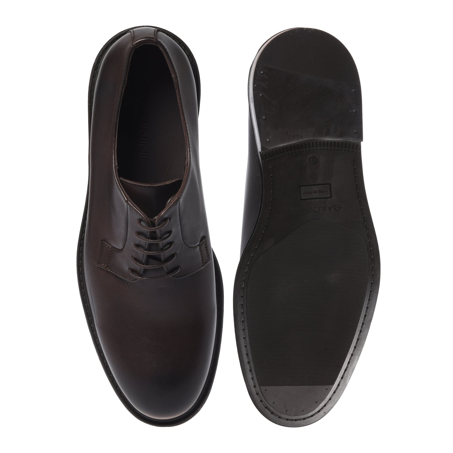 Scarpe stringate in pelle marrone scuro