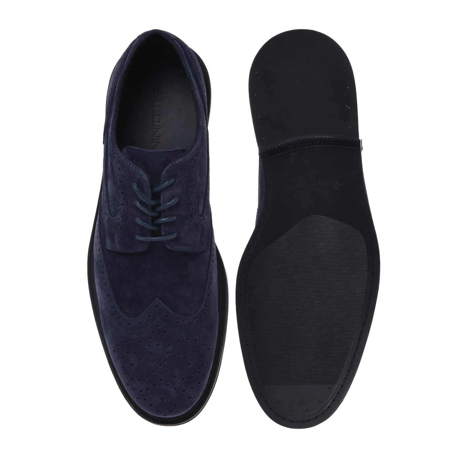 Blue suede Derby lace-ups