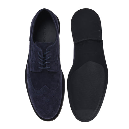 Blue suede Derby lace-ups