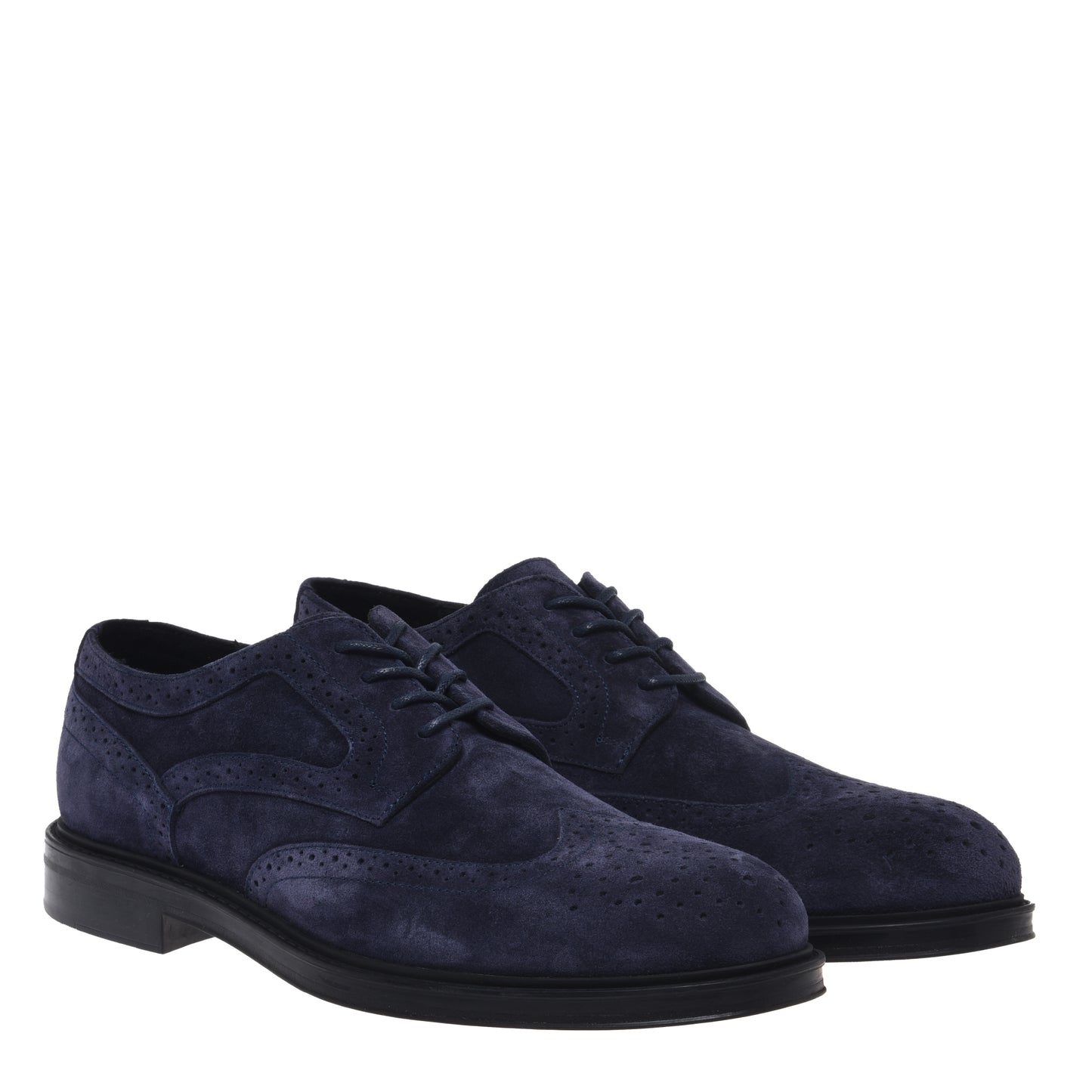 Blue suede Derby lace-ups