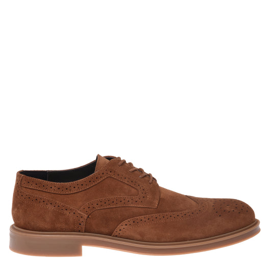 Suede leather lace-up Derby shoes