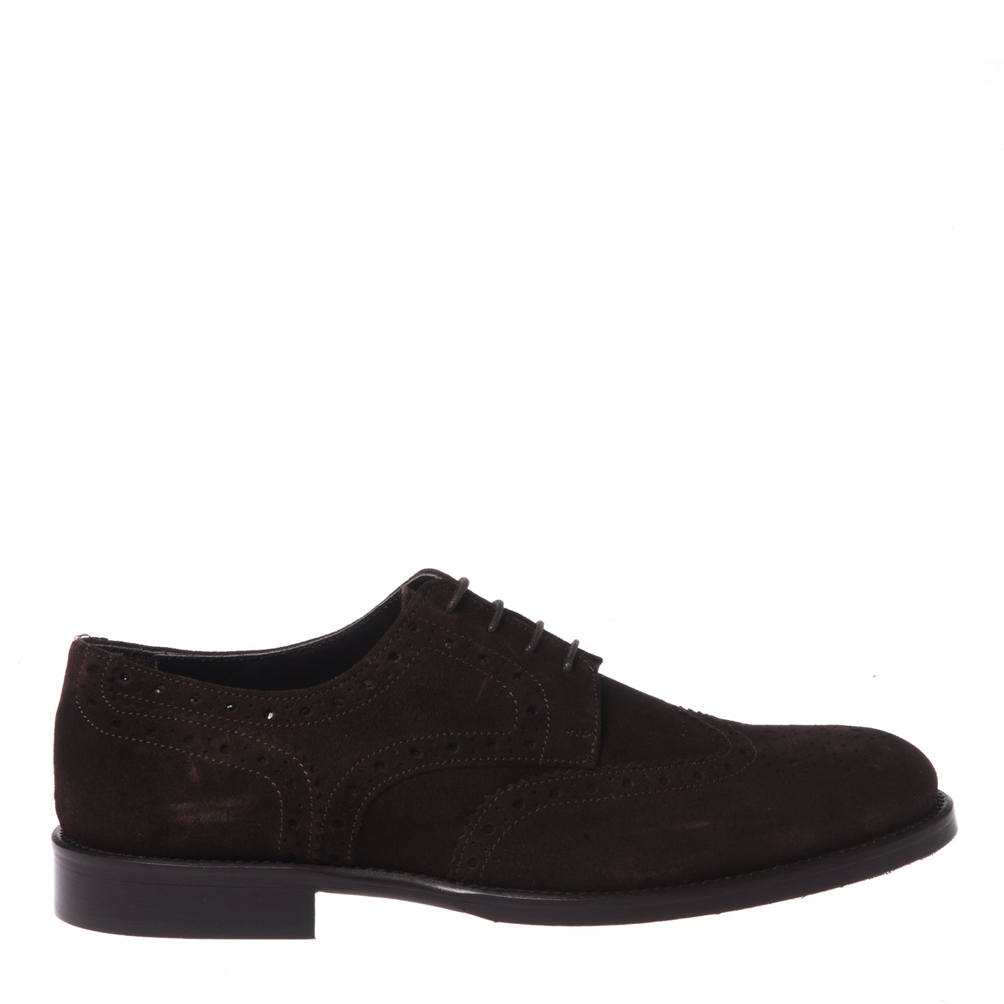 Dark brown suede lace-up shoes