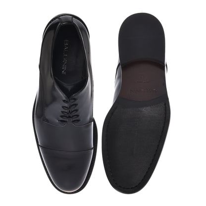 Scarpe stringate marrone scuro in pelle lucida