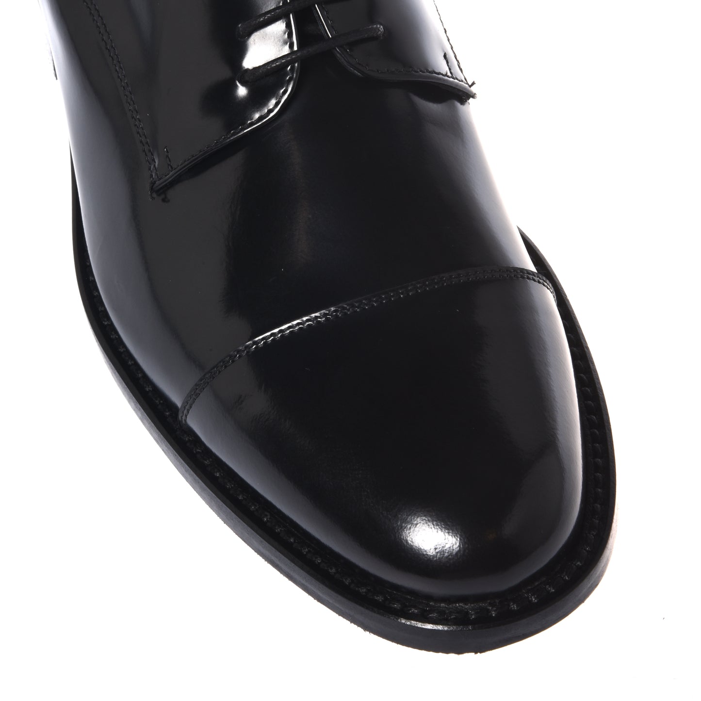 Scarpe stringate marrone scuro in pelle lucida