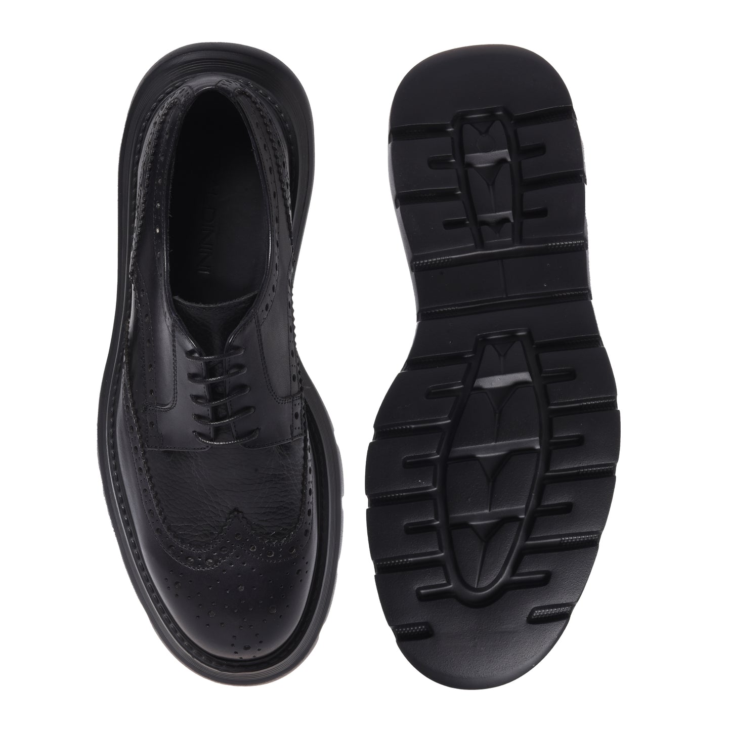 Blue lace-up shoes in washed and tumbled leather