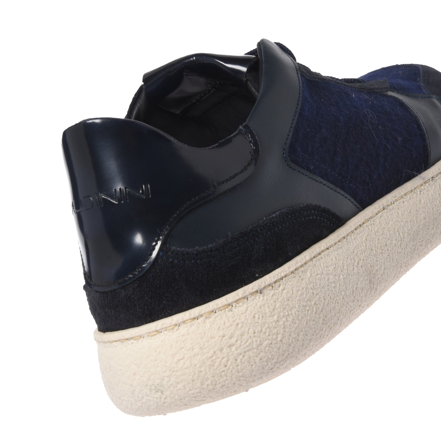 Sneakers in pelle scamosciata e lana blu