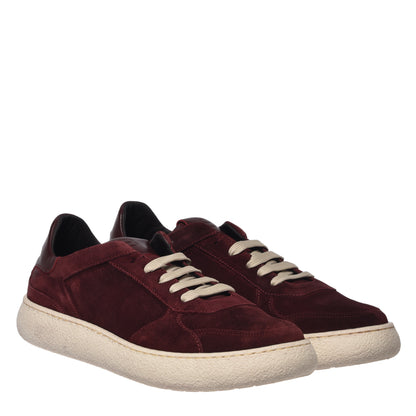 Burgundy suede sneakers