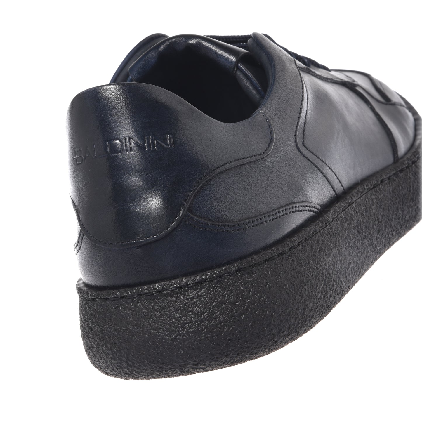 Blue washed leather derby shoes