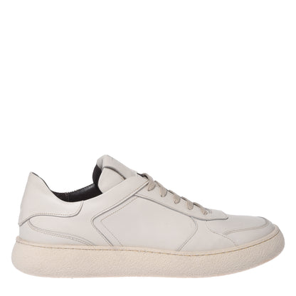 Off-white leather sneakers