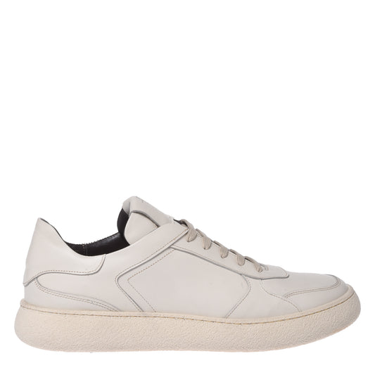 Off-white leather sneakers