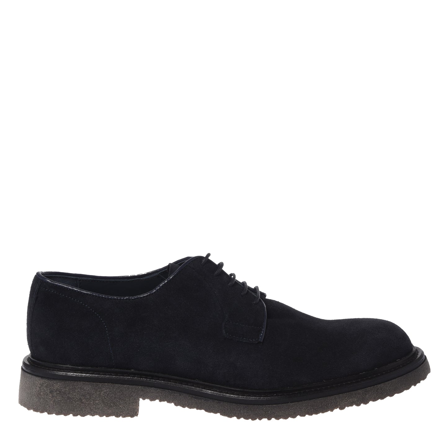 Blue suede lace-up shoes