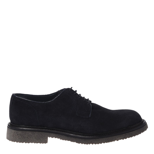 Blue suede lace-up shoes
