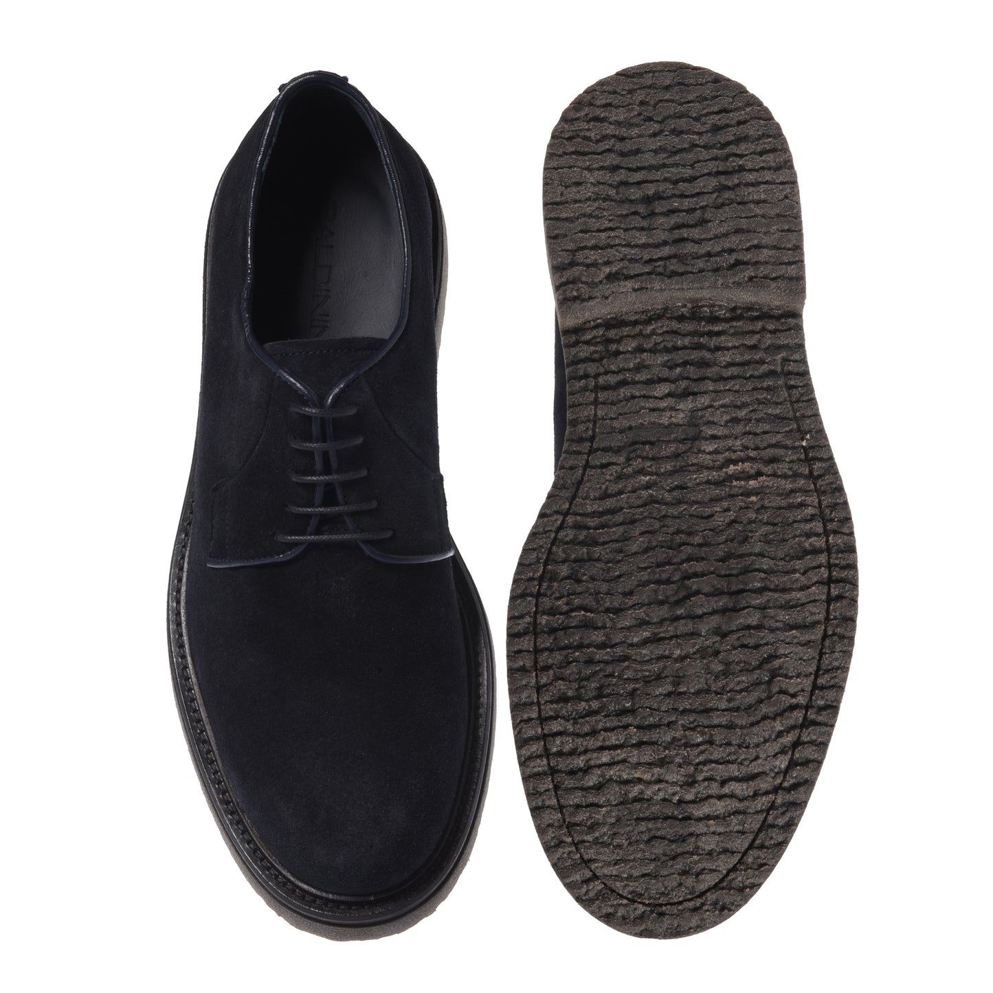 Blue suede lace-up shoes