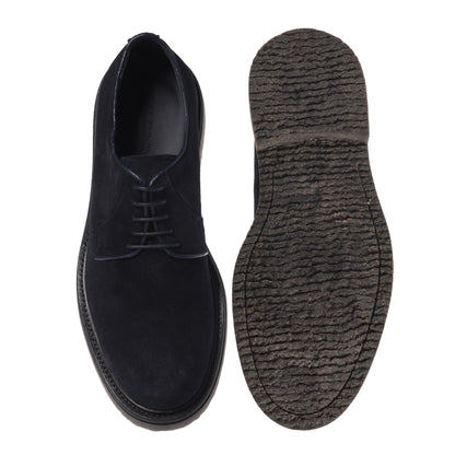 Blue suede lace-up shoes