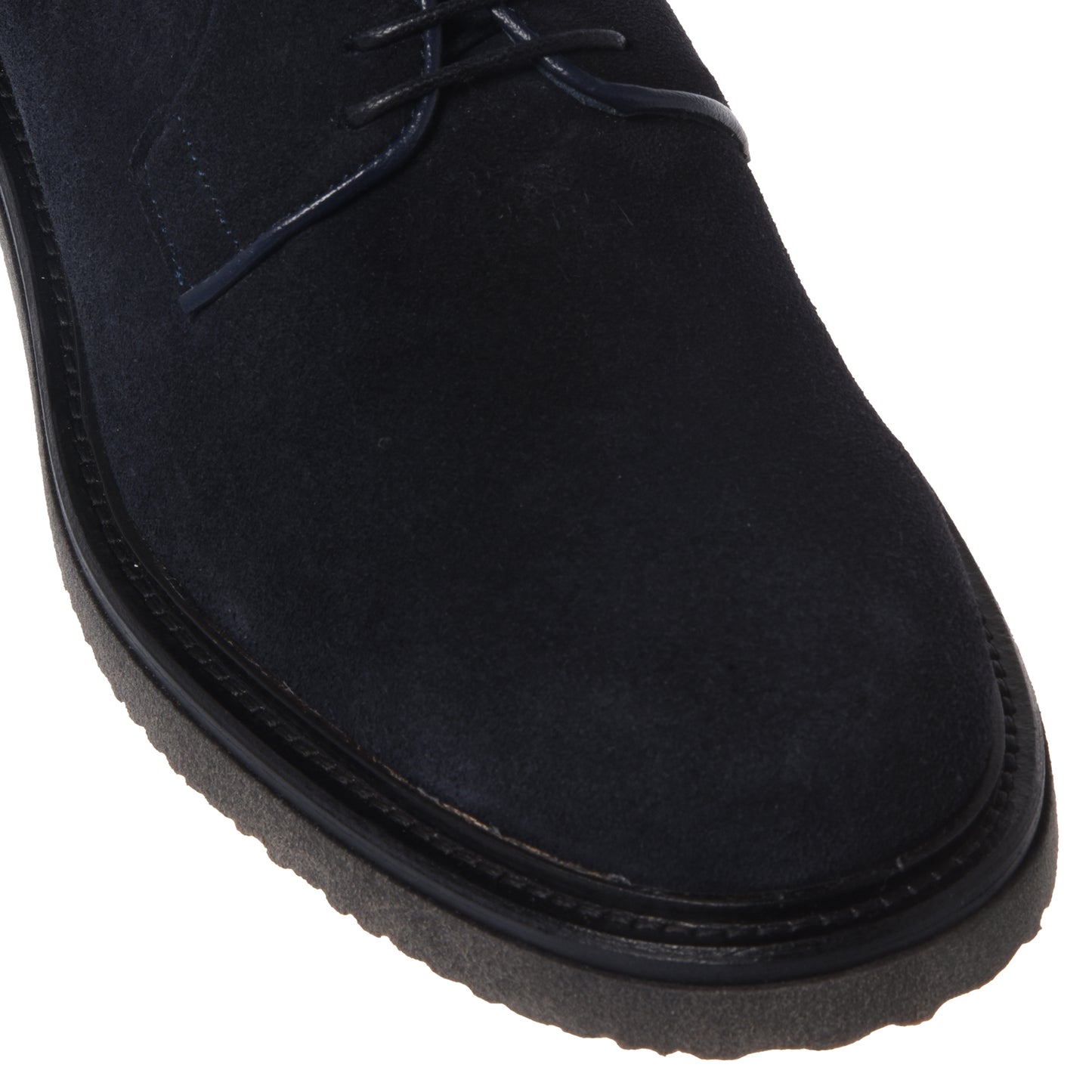 Blue suede lace-up shoes